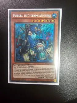 Yugioh SUDA-EN016 Poseidra, the Storming Atlantean - Secret Rare 1st Edition NM - Image 1