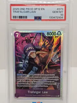 One Piece Op12 Trafalgar Law 'Middle Finger' English Graded Psa 10 - Image 2