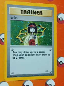 Pokemon TCG Erika Trainer Card 16/132 Holo Rare Gym Heroes With Swirl - Image 3