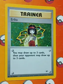 Pokemon TCG Erika Trainer Card 16/132 Holo Rare Gym Heroes With Swirl - Image 4