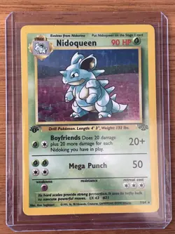 Nidoqueen First Edition Holo LP Jungle 07/64 Pokemon TCG Card Vintage - Image 1