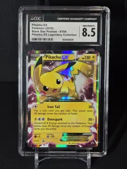Pikachu EX XY84 CGC 8.5 NM/Mint + 2015 Black Star Promo Pokemon Card - Image 1