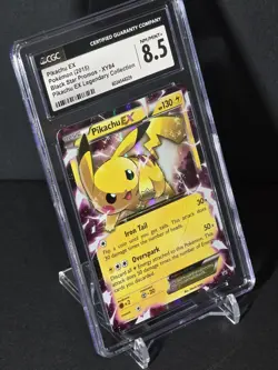 Pikachu EX XY84 CGC 8.5 NM/Mint + 2015 Black Star Promo Pokemon Card - Image 2