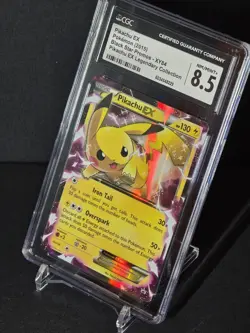 Pikachu EX XY84 CGC 8.5 NM/Mint + 2015 Black Star Promo Pokemon Card - Image 3