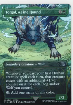 MAGIC MTG FINAL FANTASY FOIL: U 0345 FFXVI TORGAL, A FINE HOUND * LEGENDARY WOLF - Image 1