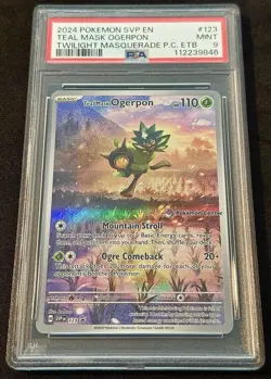 Teal Mask Ogerpon 123 - Pokemon Center ETB Promo - Twilight Masquerade - PSA 9 - Image 1