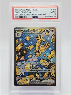 GHOLDENGO EX 2025 POKEMON PRISMATIC EVOLUTIONS SIR FA 164/131 PSA 9 Q0004 - Image 1