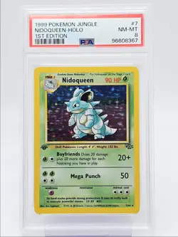 NIDOQUEEN 1999 POKEMON JUNGLE 1ST EDITION RARE 7/64 PSA 8 Q0004 - Image 1