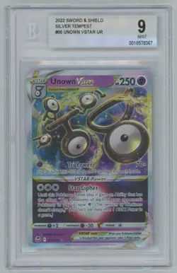 2022 Pokemon SWSH12: Silver Tempest #066/195 Unown VSTAR Ultra Rare BGS 9 - Image 1