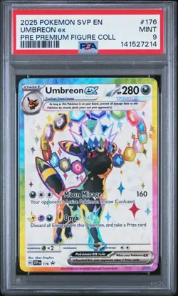 2025 POKEMON SVP EN-SV BLACK STAR PROMO #176 UMBREON EX PSA 9 - Image 1