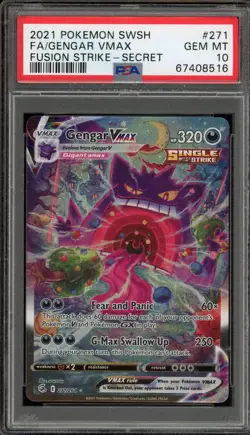 Pokemon Gengar VMAX Fusion Strike Secret Rare Full Alt Art #271 PSA 10 Gem Mint - Image 1