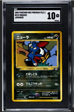 SGC 10 GEM MINT Sneasel 215 Neo Premium File 3 Vintage Pokemon Japanese Promo - Image 1
