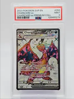CHARIZARD EX 2023 POKEMON SCARLET & VIOLET PROMO PREMIUM #056 PSA 9 Q0004 - Image 1