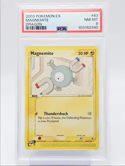 MAGNEMITE 2003 POKEMON EX DRAGON COMMON 63/97 PSA 8 Q0004 - Image 1