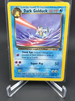 Pokemon Team Rocket Dark Golduck 37/82 Unlimited LP / Crease - Image 1