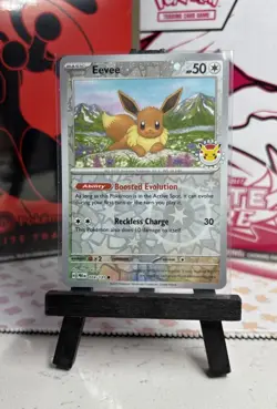 2025 POKEMON DAY STAMP Eevee 074/131 - Pokemon Prismatic Evolutions Promo - Image 1