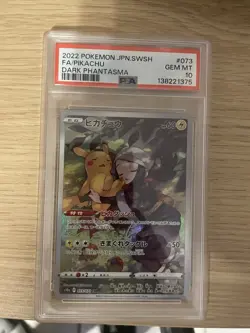2022 POKEMON JPN SWORD & SHIELD DARK PHANTASMA #073 FULL ART/PIKACHU PSA 10 - Image 1