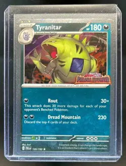2023 Pokemon SV Paldea Evolved Tyranitar Prerelease Promo #135/193 - Image 1