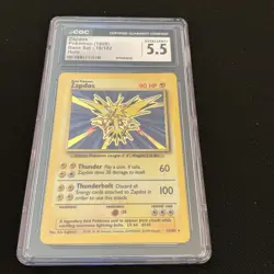 1999 Pokemon Zapdos 16/102 Base Set Holo CGC 5.5 Graded - Image 1