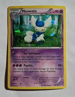 Pokemon - Meowstic - Flashfire 43/106 - Cracked Ice Holo Rare - LP - Image 1