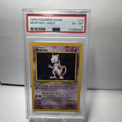 Pokemon TCG Mewtwo Base Set 10/102 Holo Rare PSA 6 1999 - Image 1