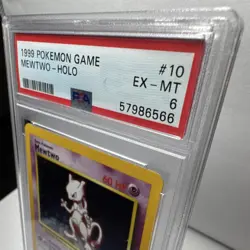Pokemon TCG Mewtwo Base Set 10/102 Holo Rare PSA 6 1999 - Image 3