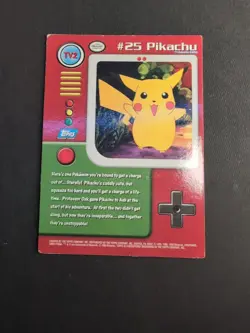 1999 Topps Pokemon TV Animation Edition Series 1 #TV2 #25 Pikachu A13 - Image 2