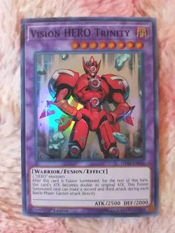 Yu-gi-oh! Vision HERO Trinity SHVA-EN036 Super Rare Shadows in Valhalla 1st Ed - Image 1