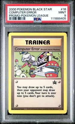2000 POKEMON PROMO BLACK STAR POKEMON LEAGUE #16 COMPUTER ERROR PSA 9 - Image 1