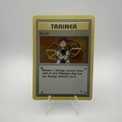 Pokemon TCG Brock Trainer Holo Rare Card 15/132 WOTC Gym Heroes - Image 1