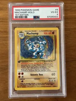 Machamp First Edition Base Set #8/102 PSA 4 Slab Pokemon Card - Image 1
