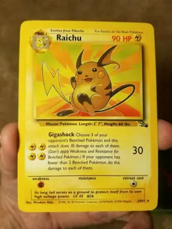 1999 POKEMON FOSSIL SET RAICHU CARD 29/62 - Image 1