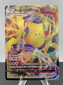 Pokemon TCG Regieleki VMAX Silver Tempest Ultra Rare Card 058/195 NM Condition - Image 1