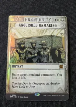 MTG - Anguished Unmaking FOIL - Outlaws of Thunder Junction Breaking News NM #35 - Image 1