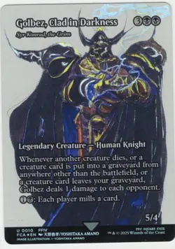 MAGIC MTG FINAL FANTASY FOIL: U 0010 FFIV GOLBEZ, CLAD IN DARNKESS * LEGENDARY - Image 1