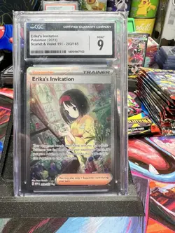 Pokemon TCG Scarlet & Violet Trainer Supporter Erika's Invitation 203/165 - Image 1