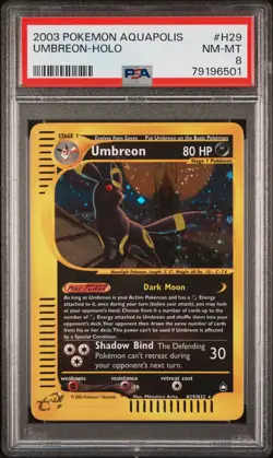 2003 Pokemon Umbreon Holo Foil Aquapolis H29/32 PSA 8 NM-MT - Image 1