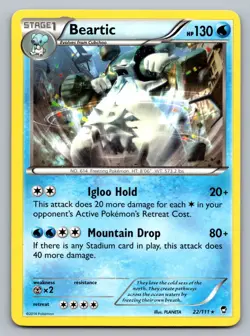 Pokemon TCG XY - Furious Fists Beartic 22/111 - Image 1