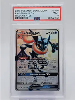 GRENINJA GX 2019 POKEMON S&M FULL ART HIDDEN FATES RARE SV56/SV94 PSA 9 Q0004 - Image 1