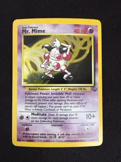 Pokemon TCG Mr. Mime Jungle 6/64 Holo Unlimited Holo Rare - Image 1