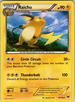 Raichu 43/146 XY Base Set Pokemon TCG NM Holo - Image 1