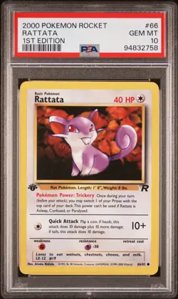 Rattata - 2000 Team Rocket 🔥 1st Edition PSA 10 🔥 GEM Vintage Pokemon B7 - Image 2