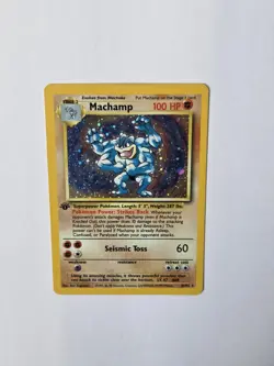 1st Edition Machamp HOLO #8/102 1999 Pokemon Base Set - Image 3