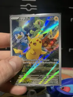 SEALED Pokemon Pikachu SVP 027 Scarlet & Violet Full Art Holo Black Star Promo - Image 3
