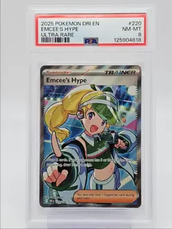 EMCEE'S HYPE 2025 POKEMON DESTINED RIVALS ULTRA RARE FA 220/182 PSA 8 Q0004 - Image 1