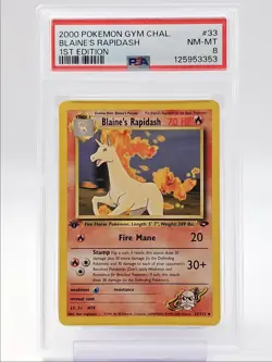 BLAINE'S RAPIDASH 2000 POKEMON GYM CHALLENGE 1ST EDITION 33/132 PSA 8 Q0004 - Image 1