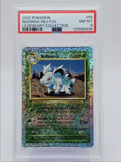 NIDORINA 2002 POKEMON LEGENDARY COLLECTION REVERSE FOIL 55/110 PSA 8 Q0004 - Image 1