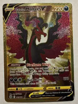 Pokemon TCG Galarian Moltres V Secret Rare SWSH09: Brilliant Stars 183/172 NM - Image 1