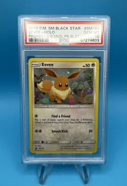 2019 Pokemon SM Black Star Promo #SM184 Eevee Holo PSA 10 GEM MINT - Image 1