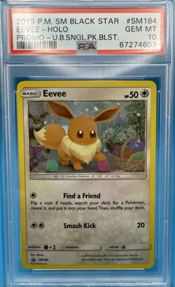 2019 Pokemon SM Black Star Promo #SM184 Eevee Holo PSA 10 GEM MINT - Image 5